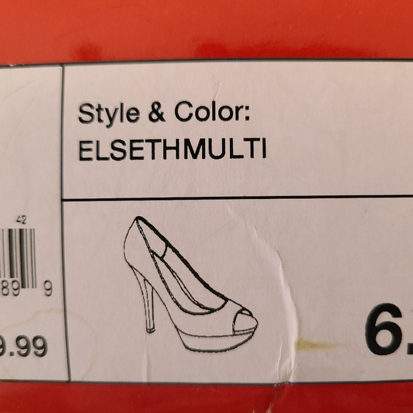 ELLE Blk/Red/Leopard Suede Open Toe Platform Pumps - Picture 10 of 10